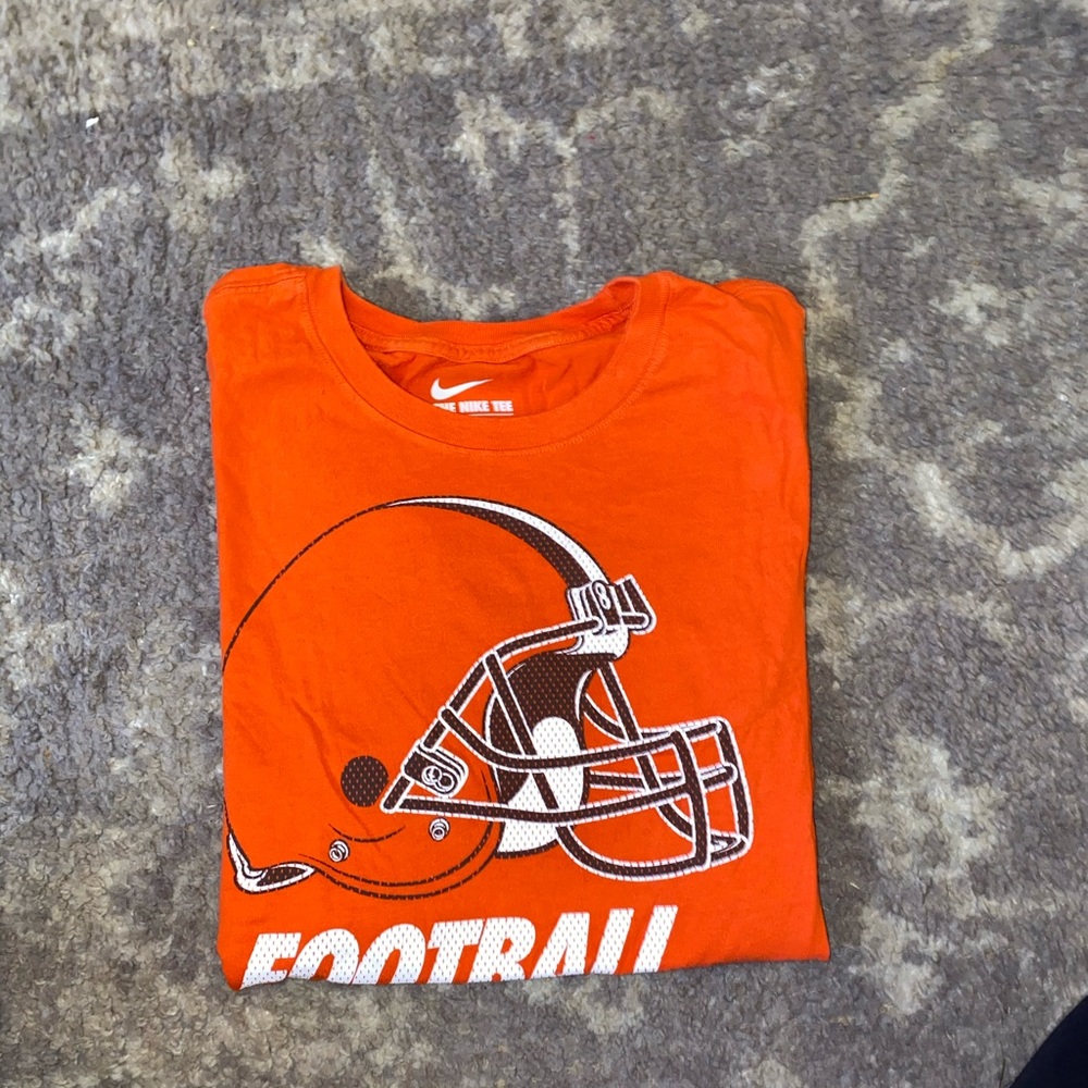 women’s nike medium orange browns football tee
